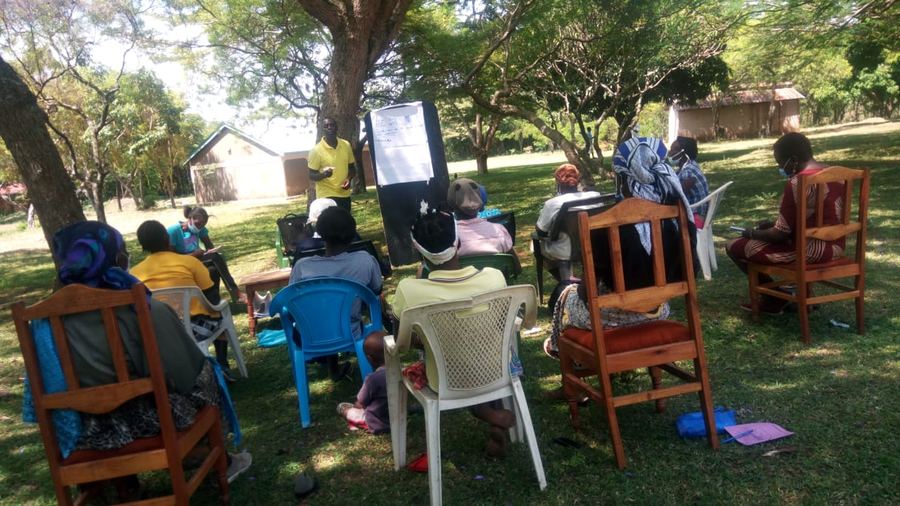 Women supported by GNEF's Economic Empowerment program in a training session